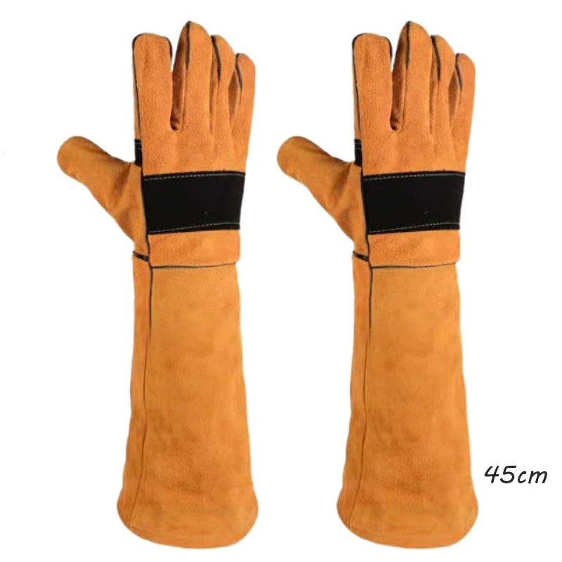 Leather Pet Gloves Anti-grasping Anti Bite Protective Cowhide Gloves Cat Dog Gardening Work Gloves Pets Training Handling Gloves