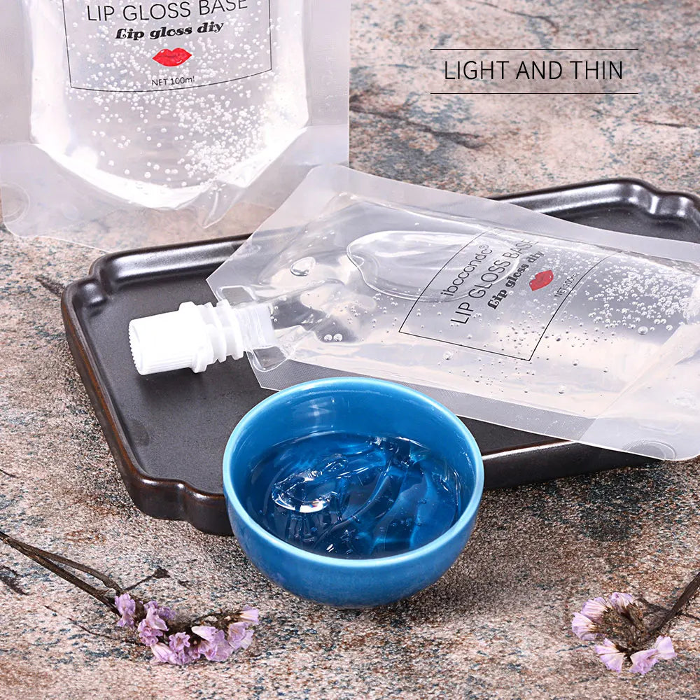 DIY Clear Lip Gloss Base Oil Color Change Lip Gloss with Gold Foil Moisturizing Lipstick Material Gel For Lip Gloss Base 100ml