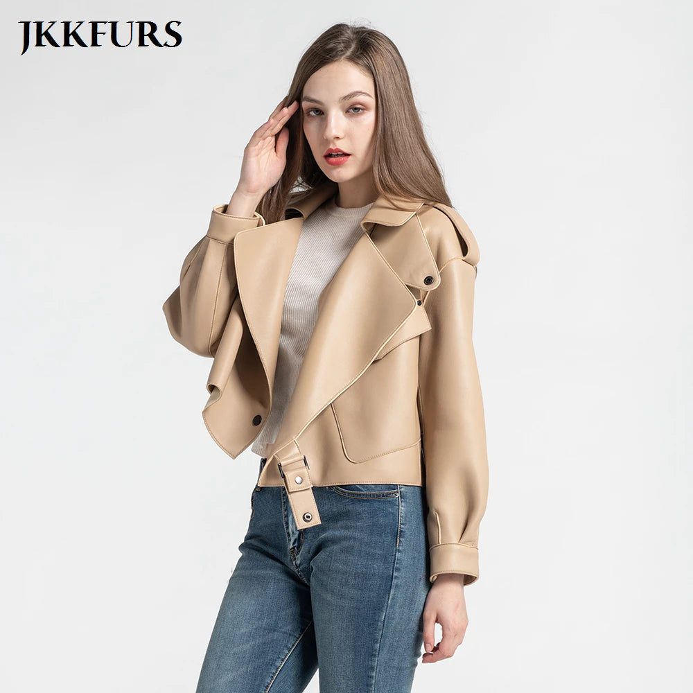 2025 26 Colours Women's Genuine Leather Jacket New Fashion Real Leather Coat Lady Autumn Winter Sheepskin Leather S7547