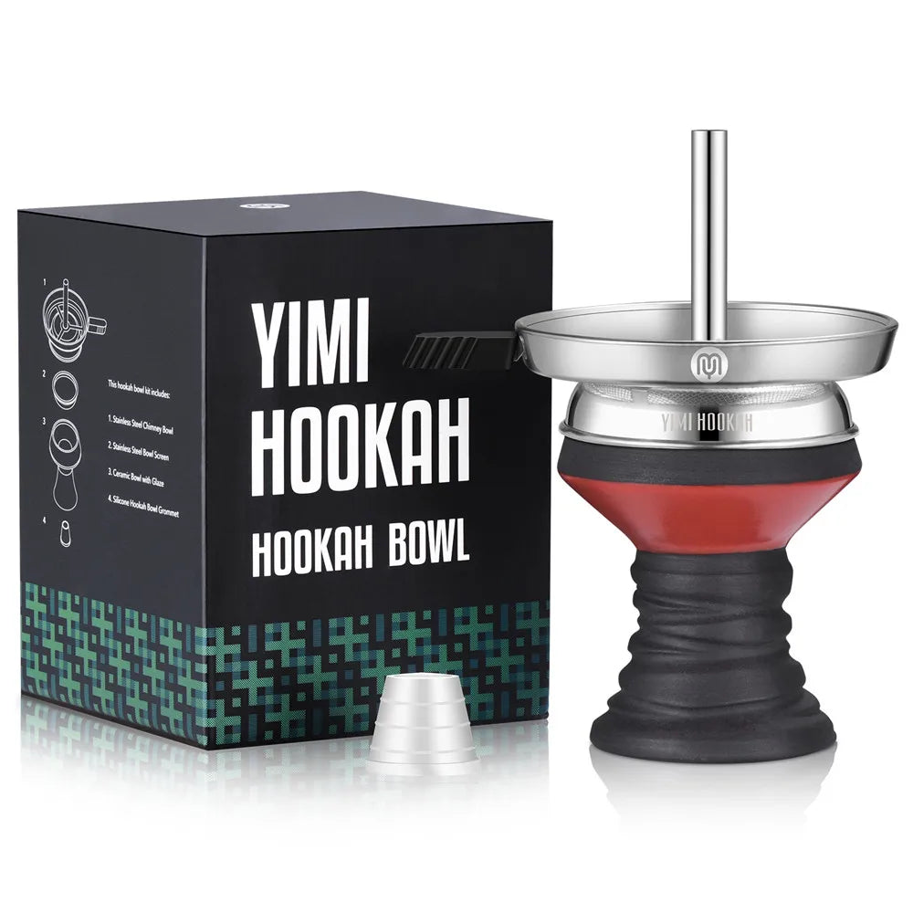 Yimi Hookah Premium Stone Shisha Head With Charcoal Holder Pipe Screen Shisha Bowl Chicha Accessories