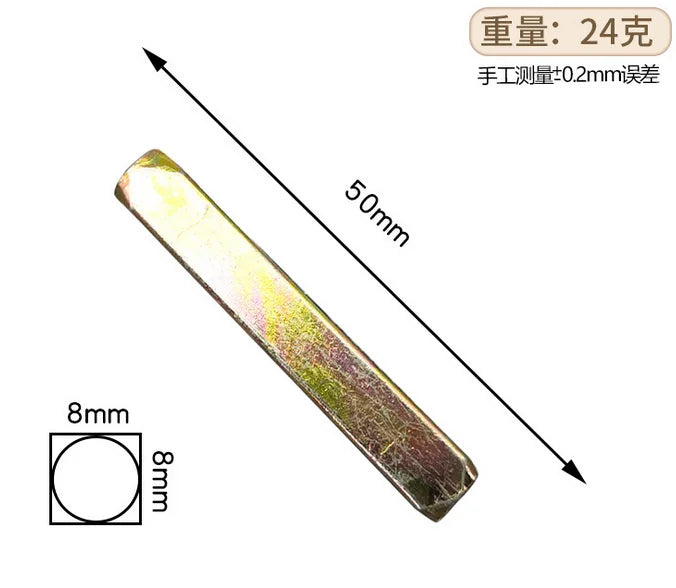 5pcs Door Handle Lock Spare Parts 8mm Plain Bar Spindle Square Axle