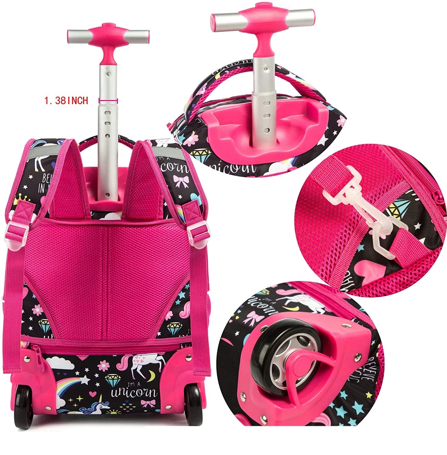 Kids School Rolling Backpack Bag for girls School Trolley Bag for boys Laptop Trolley Backpack Bag Children Rolling luggage Bags