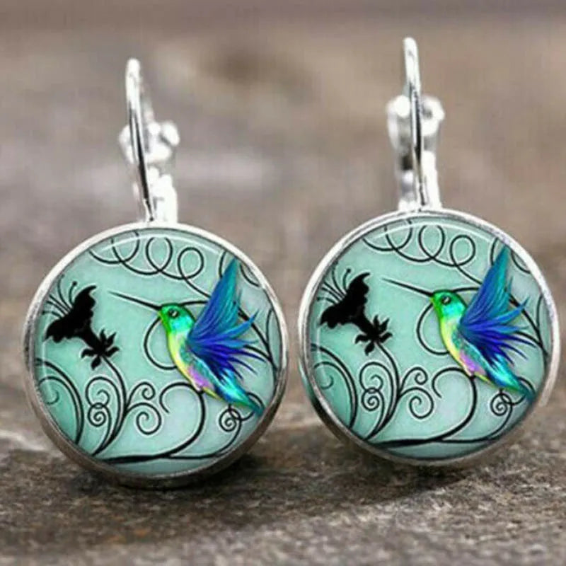 Islamic Muslim Logo Pendant Earrings Glass Convex Charm Pendant Alloy Metal Arabic Religious Jewelry