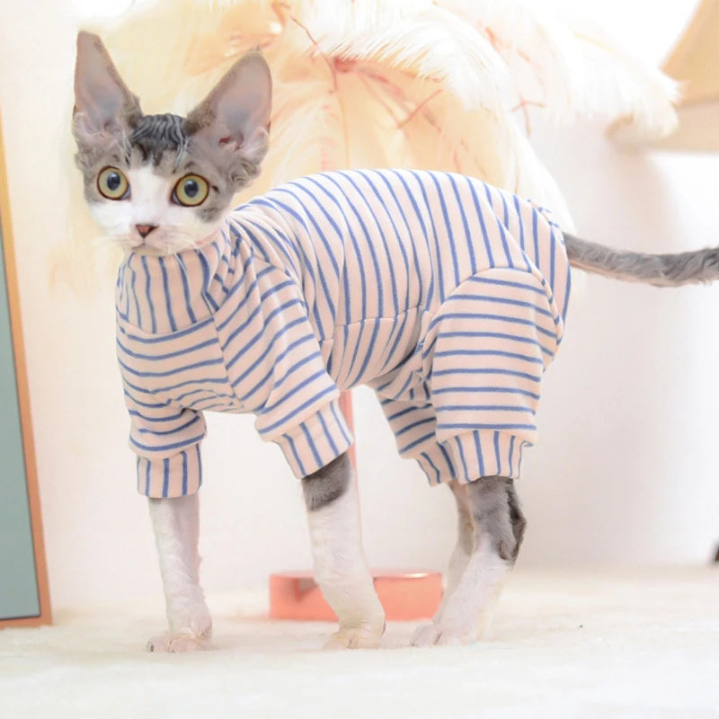 Sphynx Cat Clothes Cotton Kitten Cat Jumpsuit Winter Warm Cats Overalls Hoodies Costumes For Sphinx Devon Cat ropa para gato