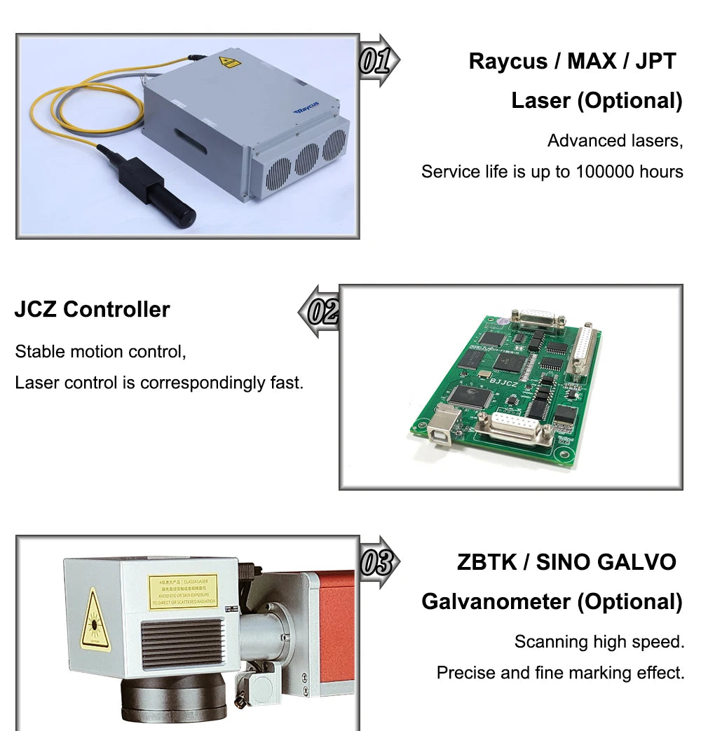 Hunst 30w 50w Fiber Laser Marking Machine Equipped With A PC Computer For Laser Engraving On Metal, Gold And Silver Jewelry