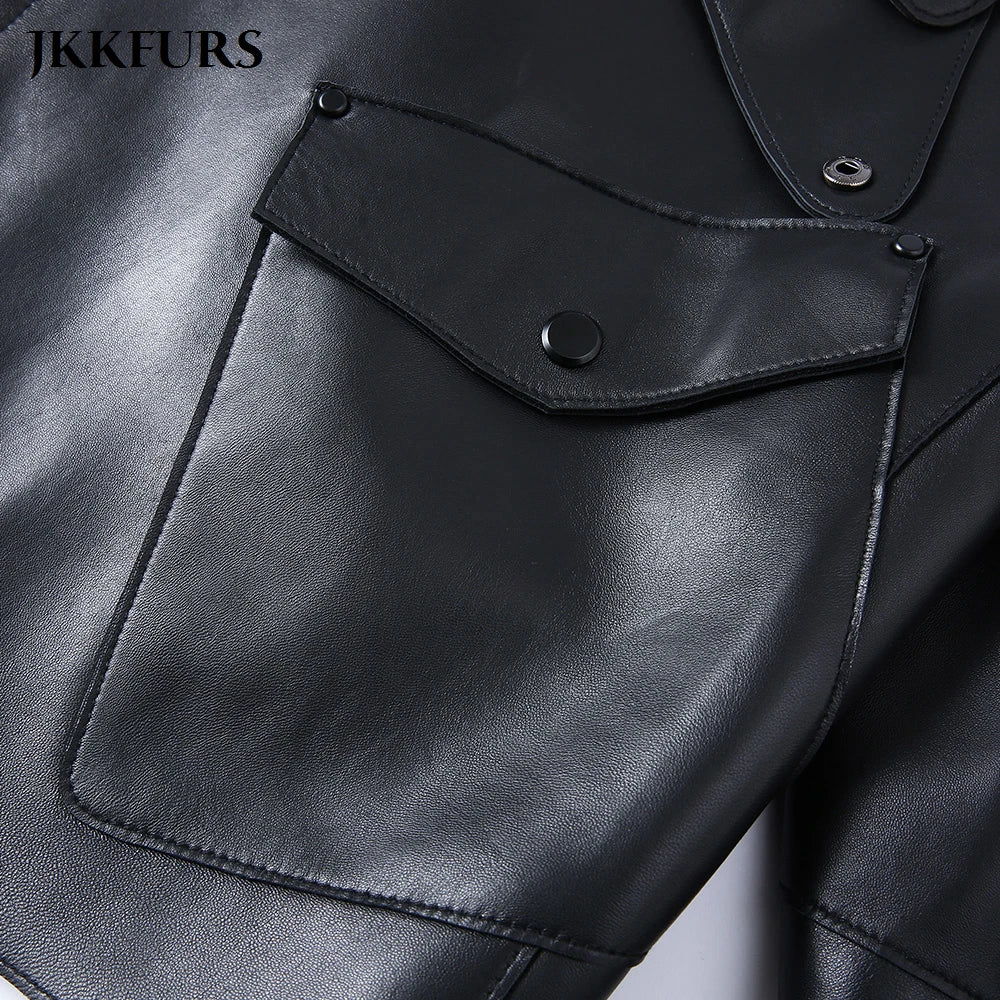 2025 26 Colours Women's Genuine Leather Jacket New Fashion Real Leather Coat Lady Autumn Winter Sheepskin Leather S7547
