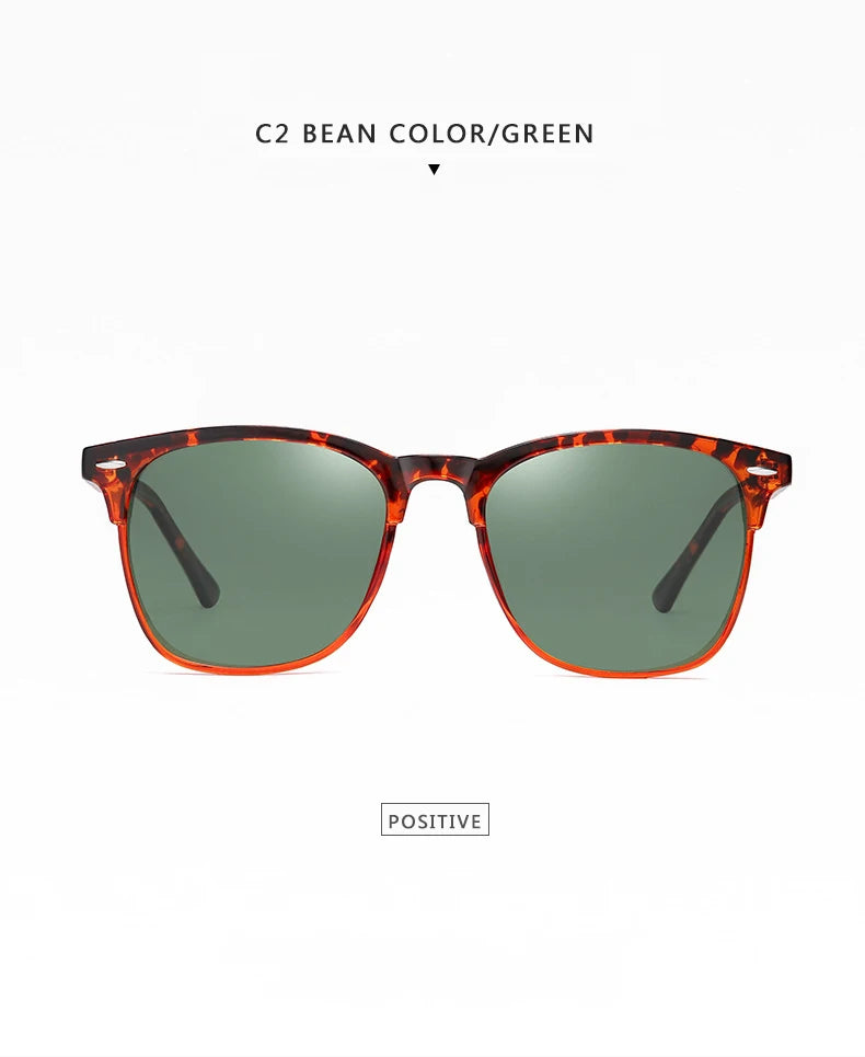 Vintage Polarized Sunglasses Men Women Brand Design Eye Sun Glasses Semi Rimless Classic  Shades Oculos De Sol UV400