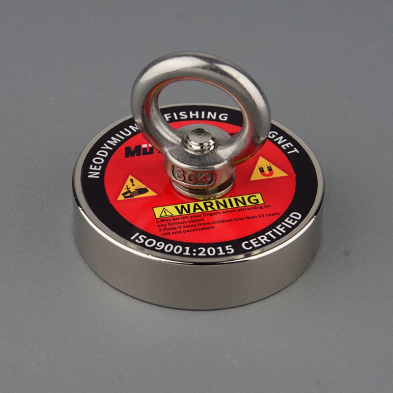 500LB/700/1100LB Salvage Magnet World Large Neodymium N52 Magnets Magnet Strong Fishing Magnet with 15M Rope Gloves Bag