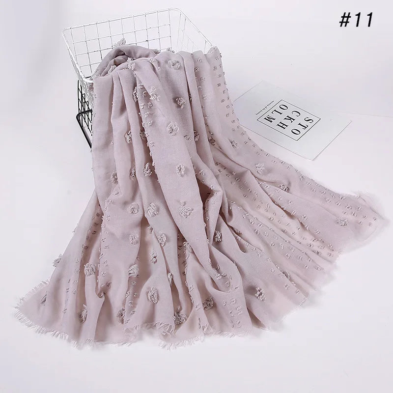 New islamic Hijab Femme Musulman Malaysia Hijabs Flocked Bubble Fashion Scarf Hijab For Muslim Women Stretch Headscarf