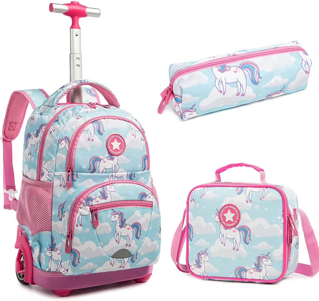 Kids School Rolling Backpack Bag for girls School Trolley Bag for boys Laptop Trolley Backpack Bag Children Rolling luggage Bags