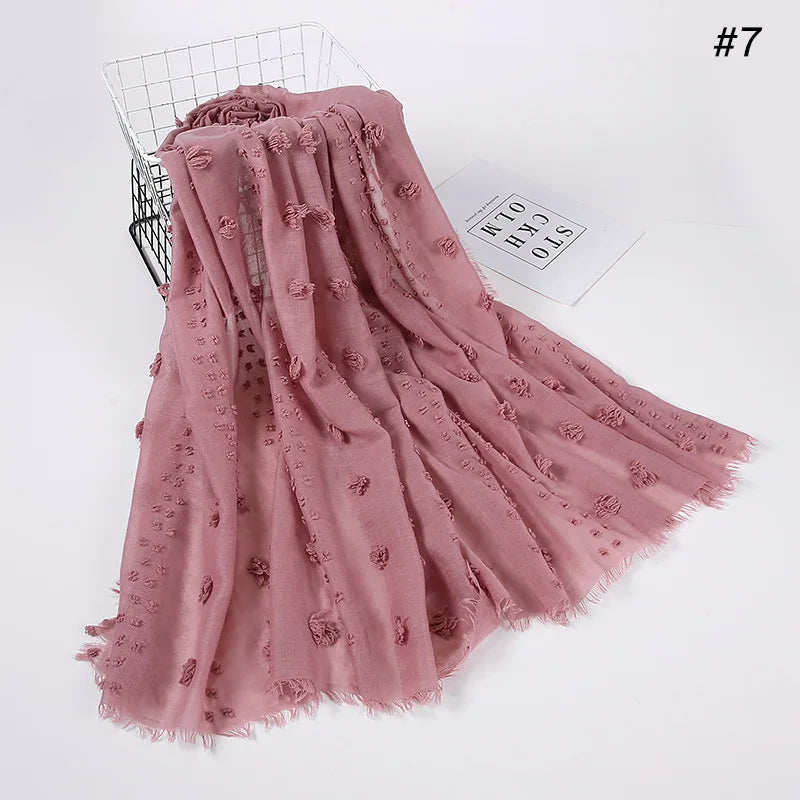 New islamic Hijab Femme Musulman Malaysia Hijabs Flocked Bubble Fashion Scarf Hijab For Muslim Women Stretch Headscarf