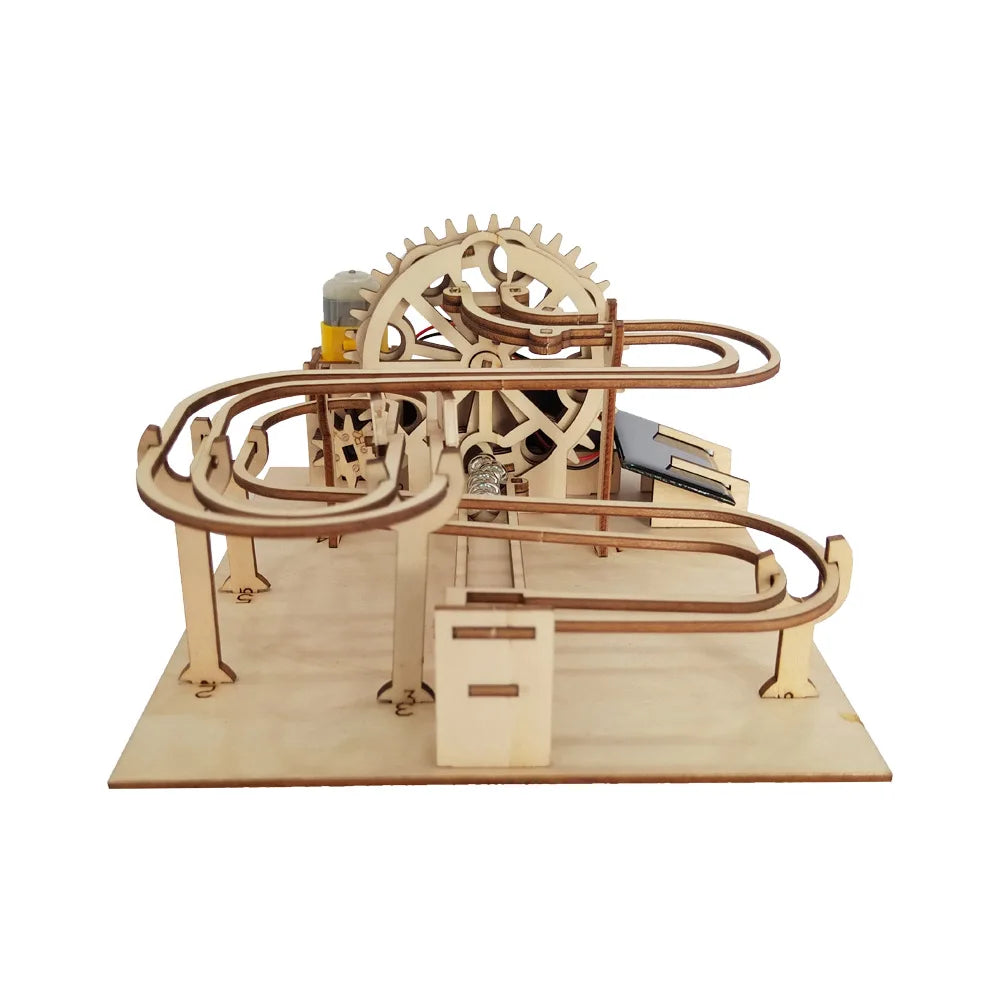 Wooden Marble Run Model Kit 3D Mechanical Puzzles Educational Physical Toy Track For Kids Adults Teaching Fun