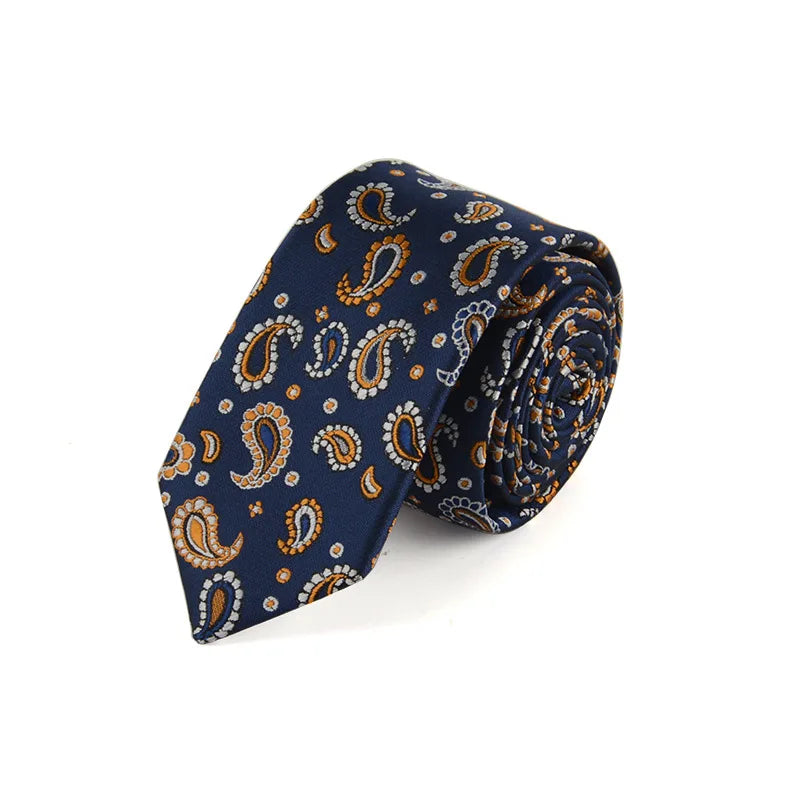 Men's Tie Classic Paisley Stripe Vintage Silk Jacquard Necktie Accessories Daily Wear Cravats Wedding Party Gifts Man Necktie