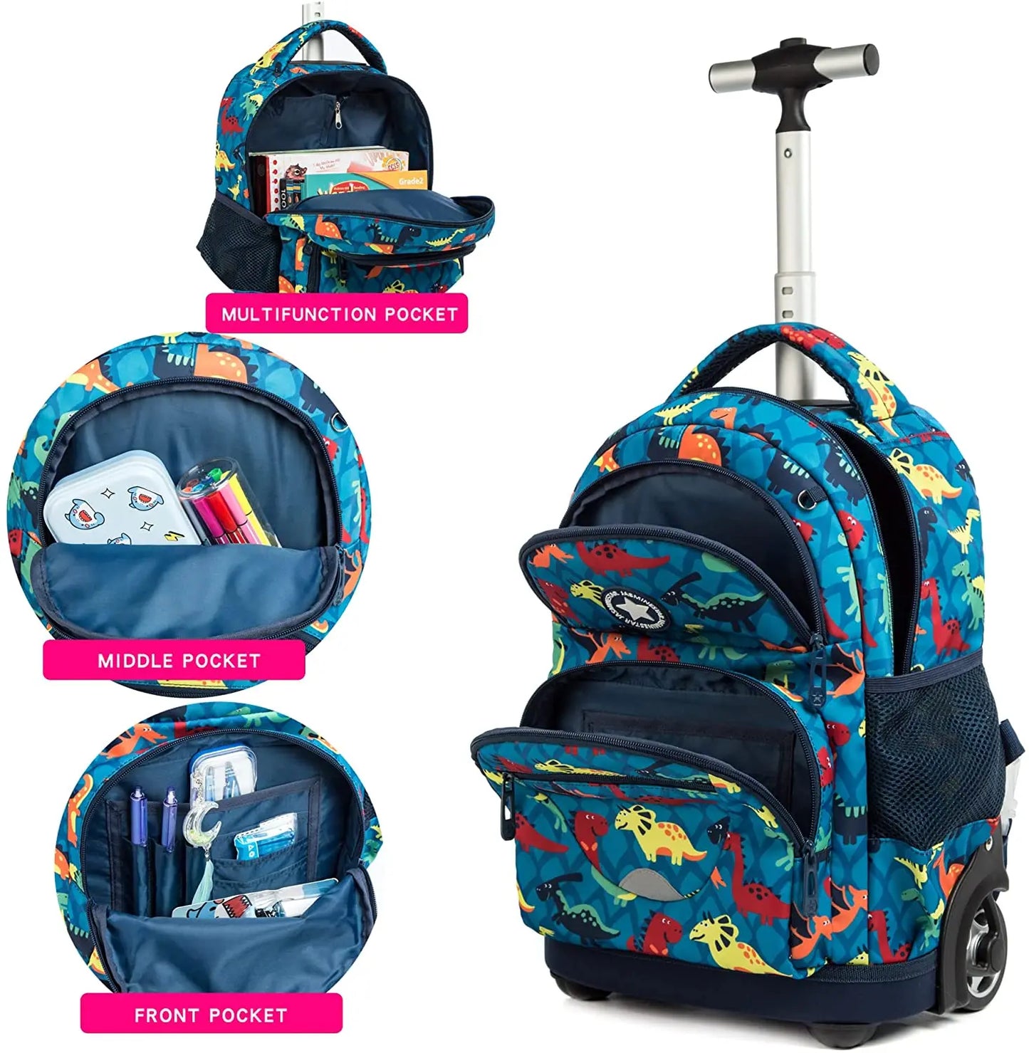 Kids School Rolling Backpack Bag for girls School Trolley Bag for boys Laptop Trolley Backpack Bag Children Rolling luggage Bags