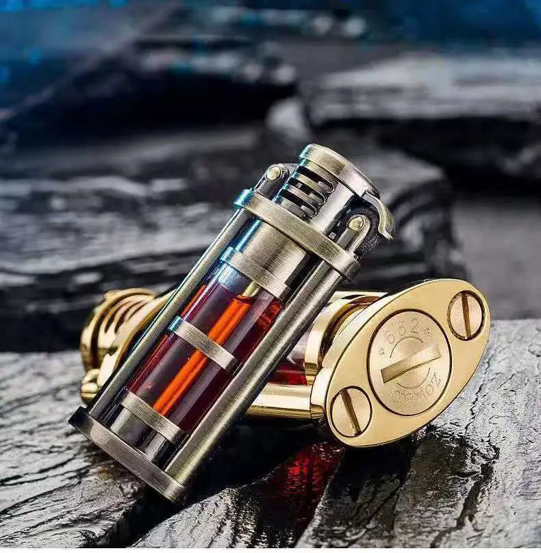 ZORRO Original Retro Metal Grinding Wheel Kerosine Lighter Transparent Fuel Tank Mini Cigarette Lighter Outdoor Survival Lighter