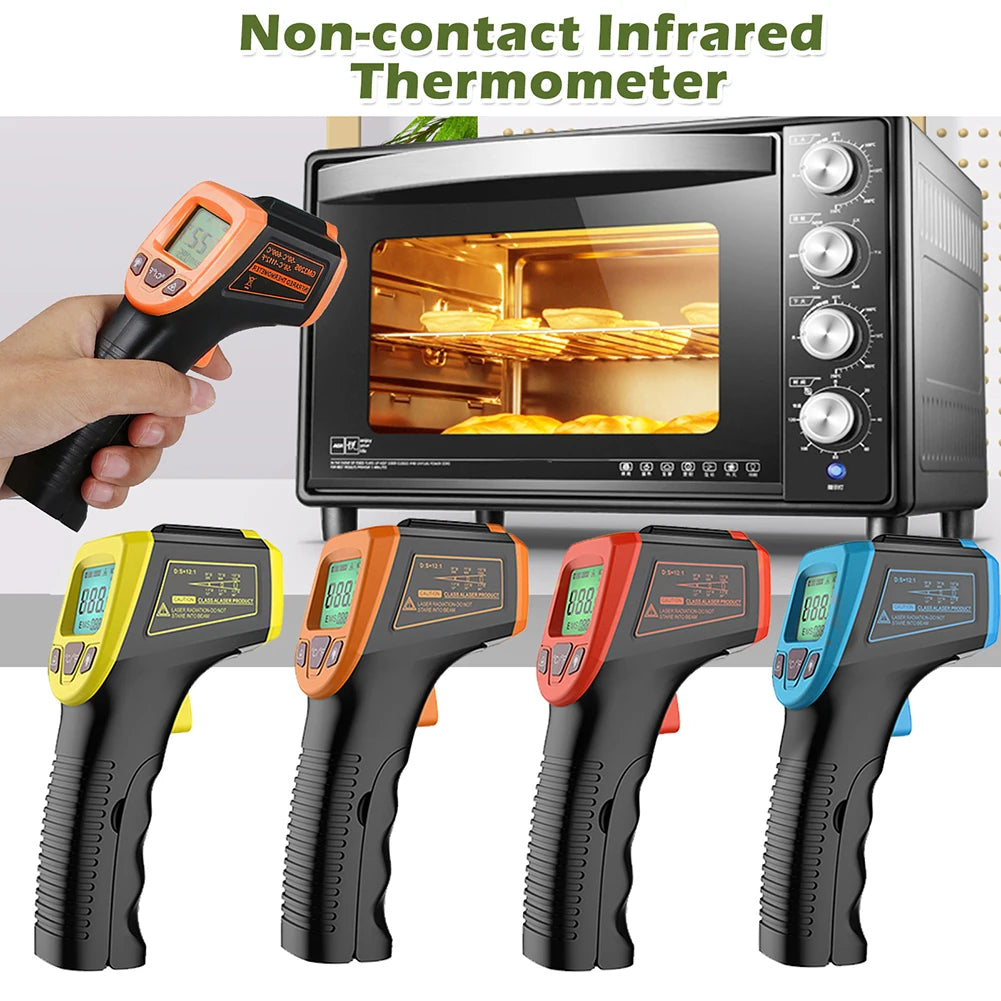 Digital Infrared Thermometer Non-Contact Pyrometer High Temperature Gun -50~600℃/-58~1112℉ Laser-Pointer Infrared IR Thermometer