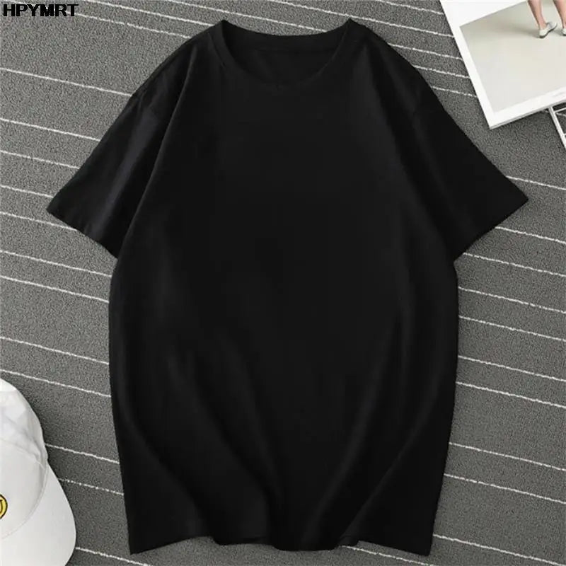 Summer Black Top T Shirt Female Solid Cotton O-Neck Short Sleeve Tshirts for Women Fashion Casual Sport Femme T-Shirt Clothing