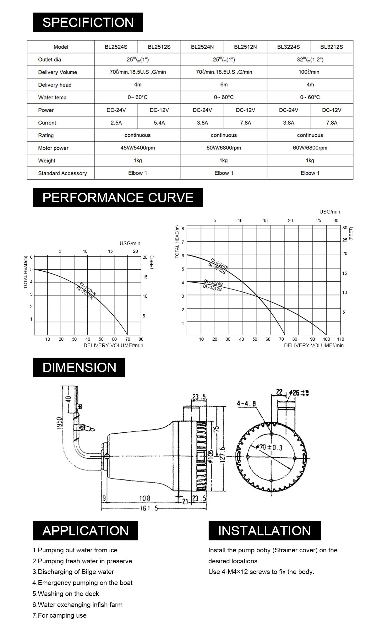 1PCS Submersible Water Pump 12V Bilge Pump Mini Cabin Drainage Pump Household Pumping circulation Electric Pump