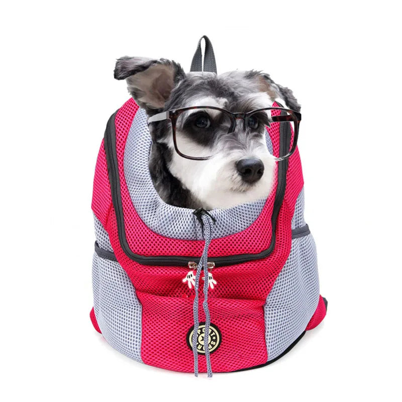 Pet Dog Carrier Bag Out Double Shoulder Portable Travel Backpack Outdoor PPet Dog Front Bag Mesh Backpack Head Pet Supplies