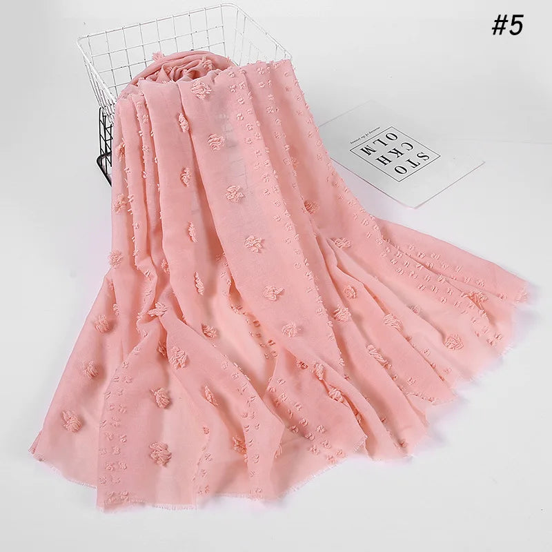 New islamic Hijab Femme Musulman Malaysia Hijabs Flocked Bubble Fashion Scarf Hijab For Muslim Women Stretch Headscarf