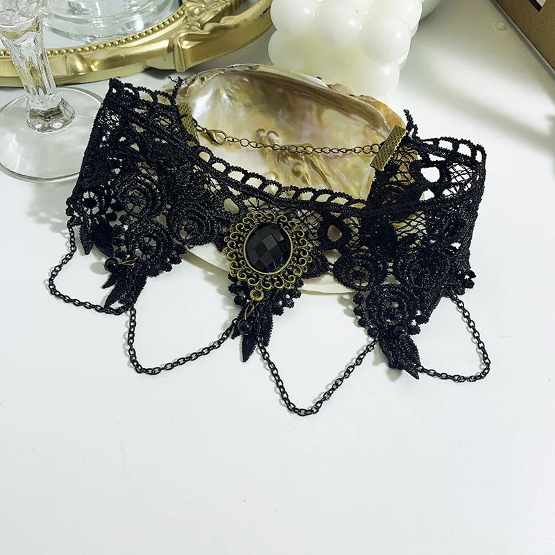 Exaggerate elegant temperament deserve choker necklace Lace fashion necklace womens chokers rhinestone choker gargantilha choker