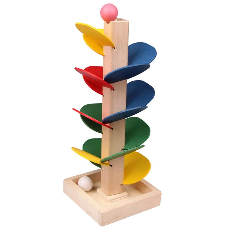 Mini Colorful Tree Marble Ball Run Track Building Blocks Kids Wooden Toys Montessori Learning Educational Toys for Children