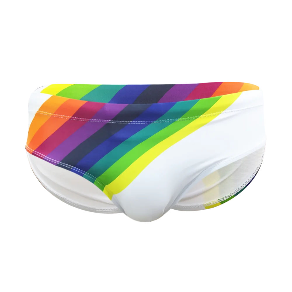 Men's Swim suit Wear Briefs Swimming Push-Up Sexy Bikini Swimsuit Beach Short rainBow Surfing trunks men bathing suit  swimwear