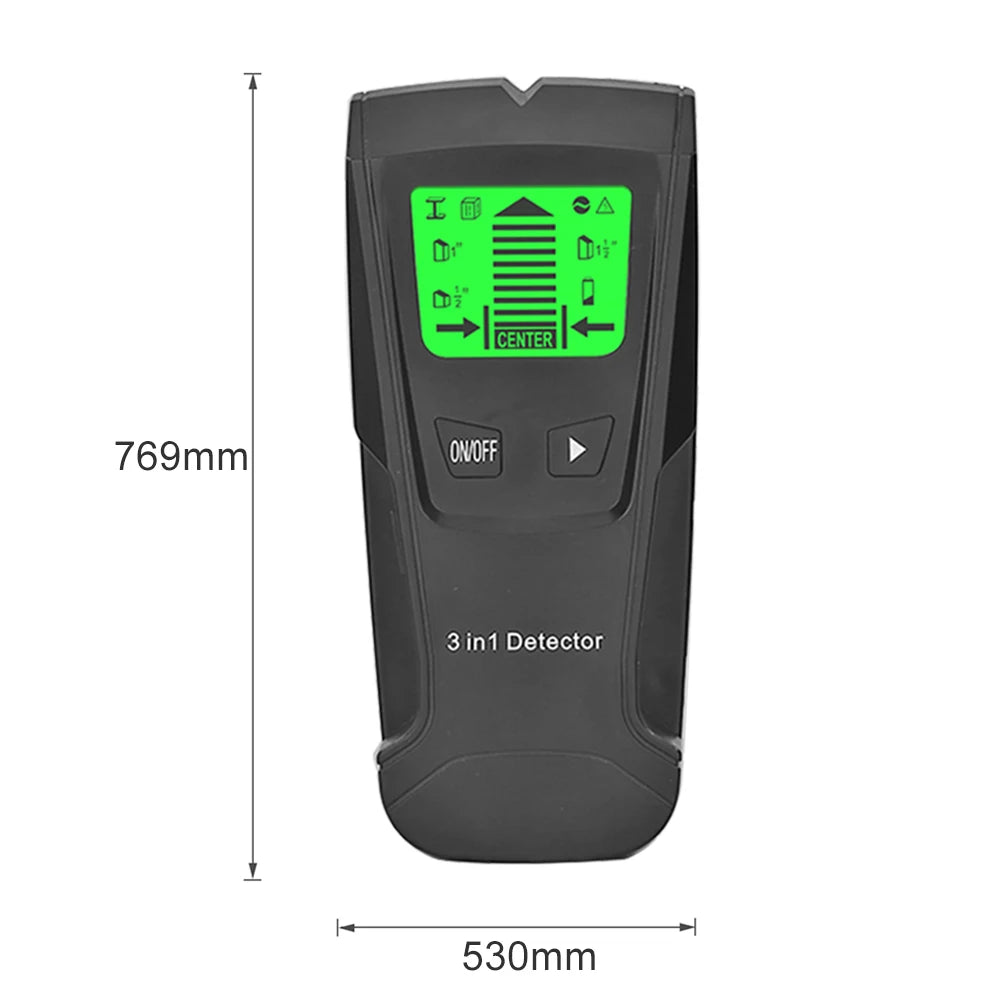 3 in 1 Wall Metal Detector Depth Professional Find Metal Wood Studs AC Voltage Live Wire Detect Wall Scanner Electric Box Finder
