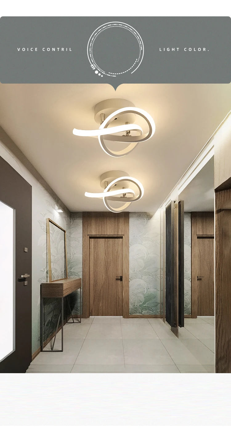 LED Strip Aisle Ceiling Lights Modern Minimalist Living Room Lamps For Balcony Entrance Staircase Home Decor Fixtures Led Luster
