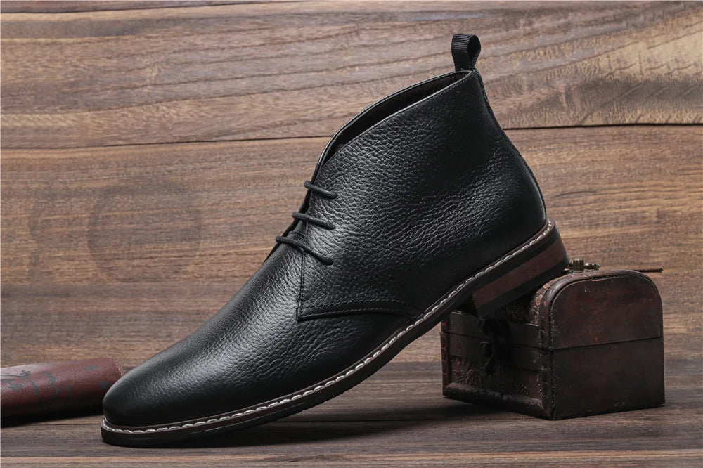 Genuine Leather  Men Boots Fashion Comfortable 2023 Brand Ankle Leather Boots #KD585