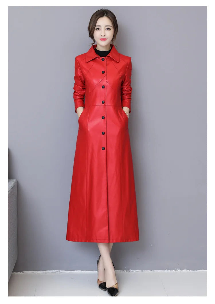 New Women Sheepskin Coat Autumn Winter 2025 Fashion Keep Warm Long Jacket Thicken Sheep Leather Coat Suede Outerwear Female