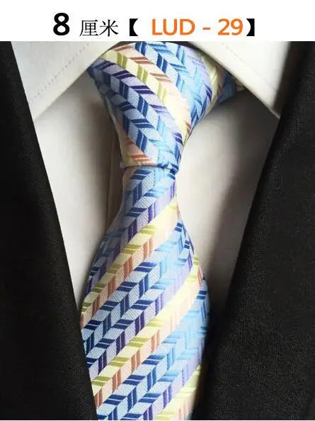 New Classic Silk Men's Ties Neck Ties 8cm Plaid Striped Ties for Men Formal Business Luxury Wedding Party Neckties Gravatas