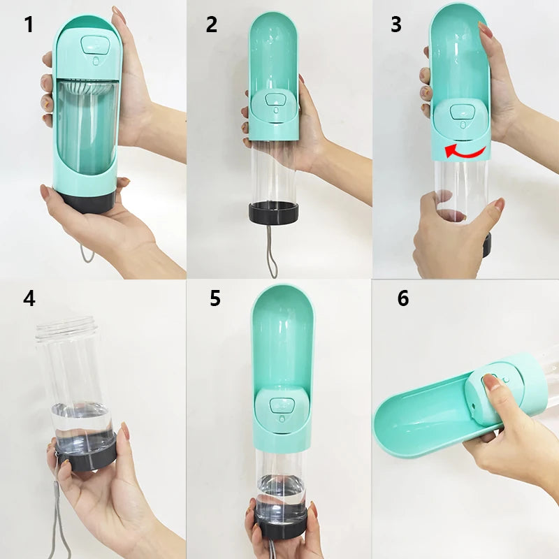 Portable Pet Dog Water Bottle With Filter Drinking Bowls For Dogs Cats Feeding Water Dispenser Pet Activated Carbon Filter Bowl
