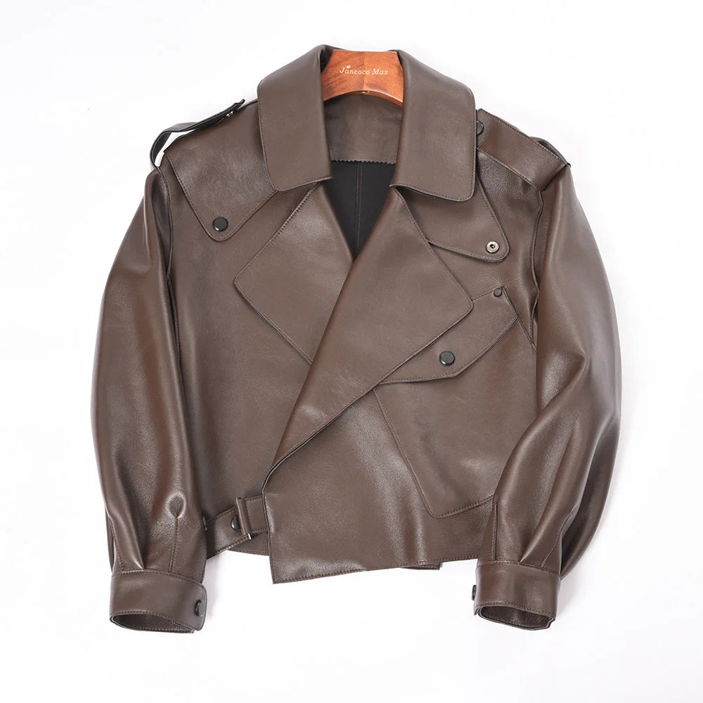 2025 26 Colours Women's Genuine Leather Jacket New Fashion Real Leather Coat Lady Autumn Winter Sheepskin Leather S7547