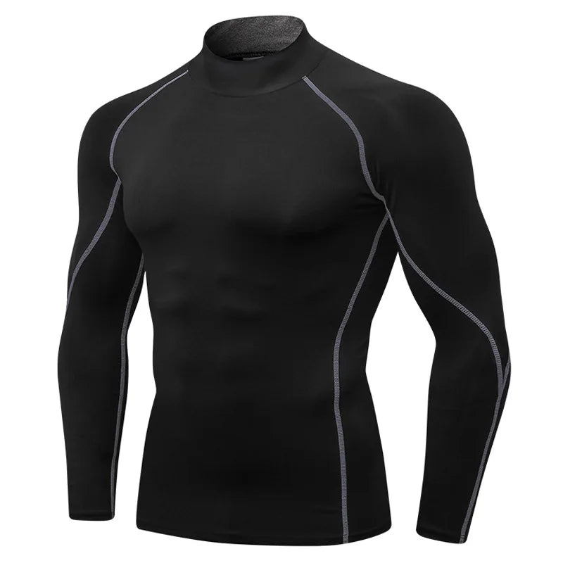 Thermal Underwear Sets Men High Collar Winter Long Johns Thermo Underwear Compression Sweat Quick Drying Thermal Clothing