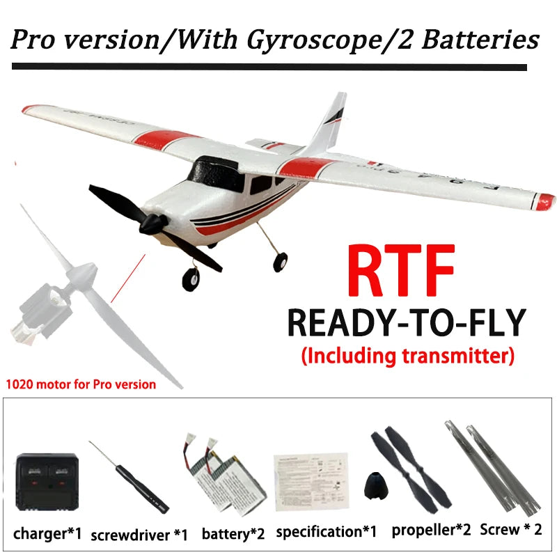 2022 Newest F949 Pro version 2.4G 3Ch RC Airplane 3D/6G Fixed Wing Plane CESSNA182 Outdoor Toys  RTF With Gyroscope 1020 motor