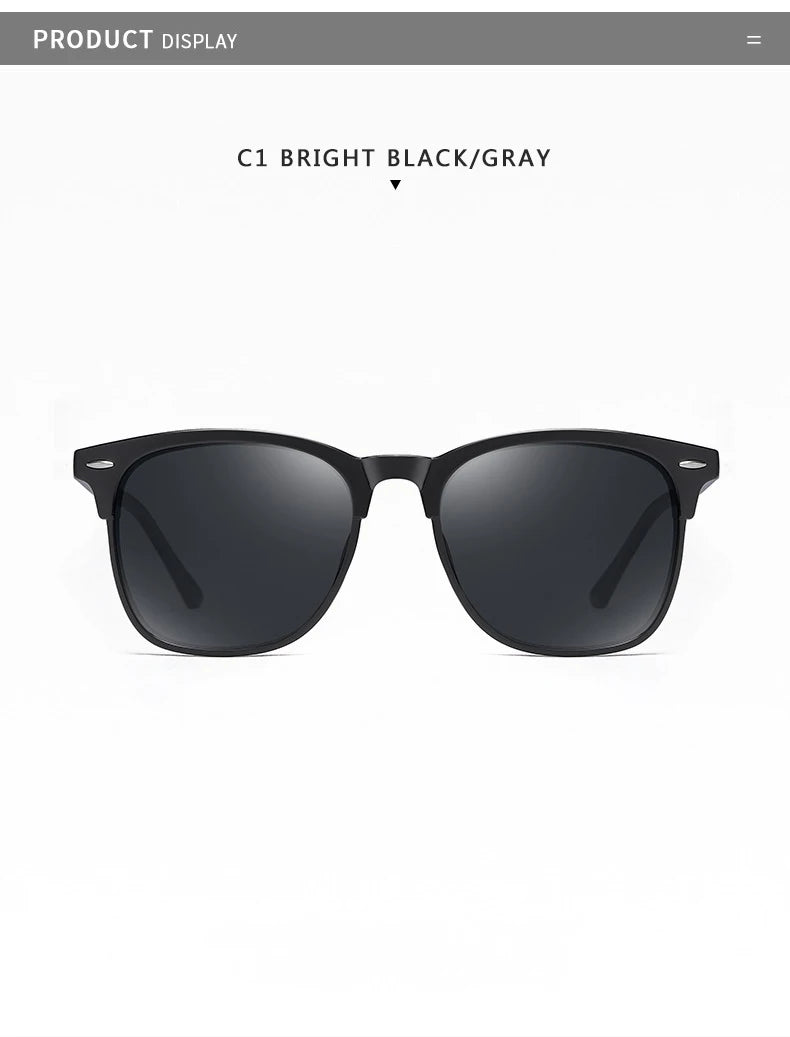 Vintage Polarized Sunglasses Men Women Brand Design Eye Sun Glasses Semi Rimless Classic  Shades Oculos De Sol UV400