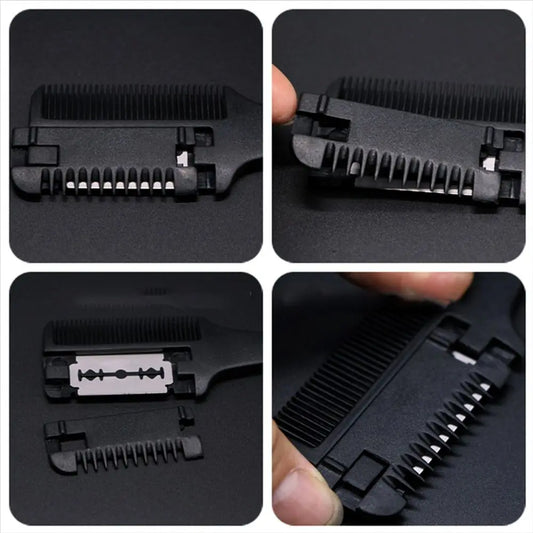 Hair Salon Scissor Hair Styling Thinning Hair Trimmer with Razor Blades Thinning Comb Hair Cutting Comb Hairdressing Tool
