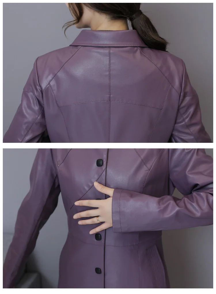 New Women Sheepskin Coat Autumn Winter 2025 Fashion Keep Warm Long Jacket Thicken Sheep Leather Coat Suede Outerwear Female