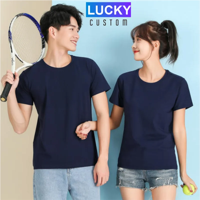 Men's 100% Cotton T-shirt Custom Printing Printing Short-sleeved Embroidery Company Logo Breathable Solid Color Top 4xl