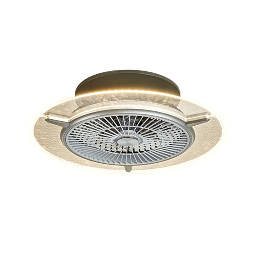 Nordic Invisible Electric Fan Ceiling Lights Bedroom Round Fan Ceiling Lamps Restaurant Dining Room LED Ceiling Fan Lighting