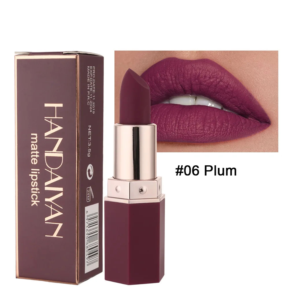 6 Colors Nude Matte Lipstick Waterproof Long Lasting Lip Stick Rose Red Pink Velvet Nonstick cup Lipsticks Makeup Cosmetics