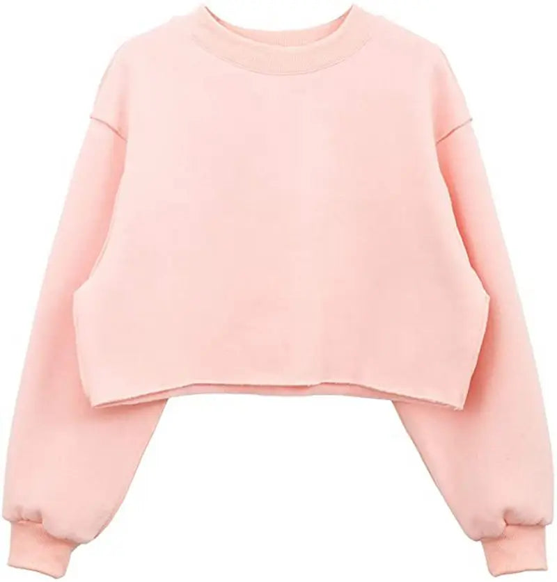 Thick Oversized Women Sweatshirt Hoodies Warm Fleece Casual Long Sleeve Harajuku Streetwear Crop Pullover Ropa Mujer
