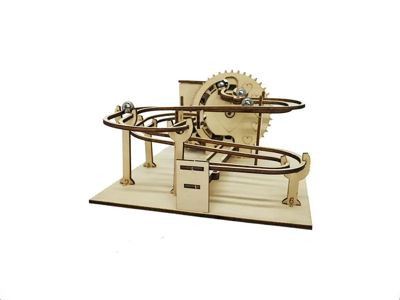 Wooden Marble Run Model Kit 3D Mechanical Puzzles Educational Physical Toy Track For Kids Adults Teaching Fun