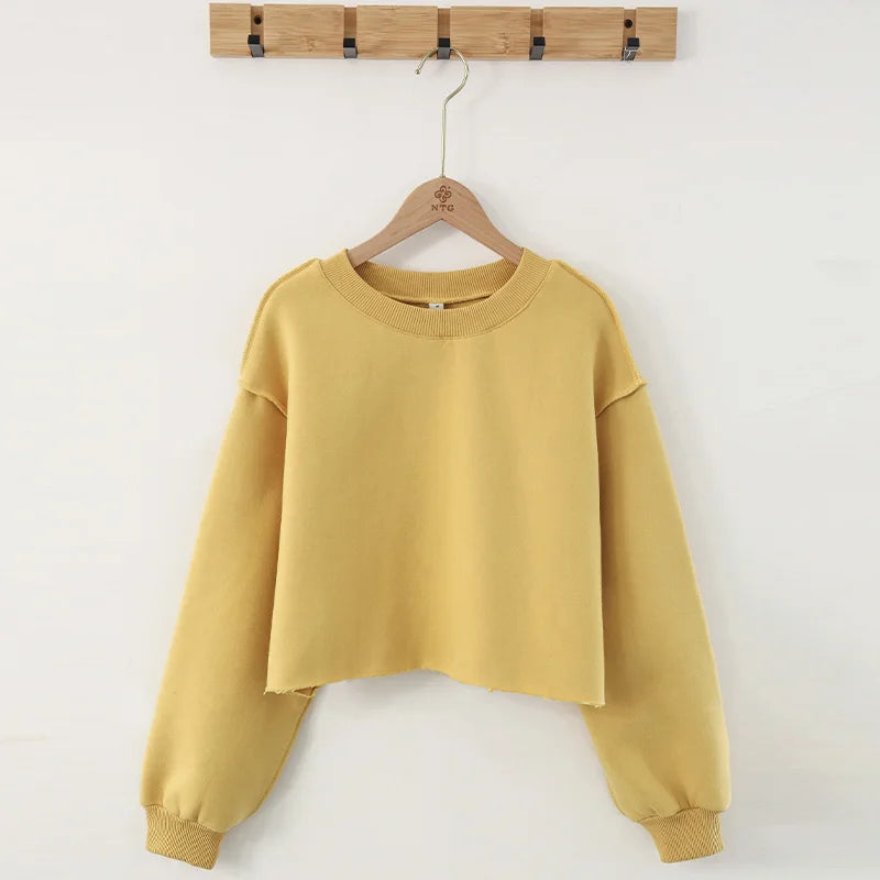 Thick Oversized Women Sweatshirt Hoodies Warm Fleece Casual Long Sleeve Harajuku Streetwear Crop Pullover Ropa Mujer