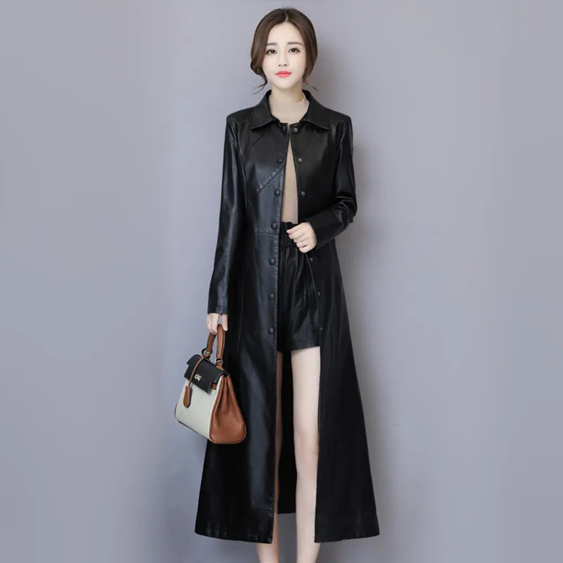 New Women Sheepskin Coat Autumn Winter 2025 Fashion Keep Warm Long Jacket Thicken Sheep Leather Coat Suede Outerwear Female