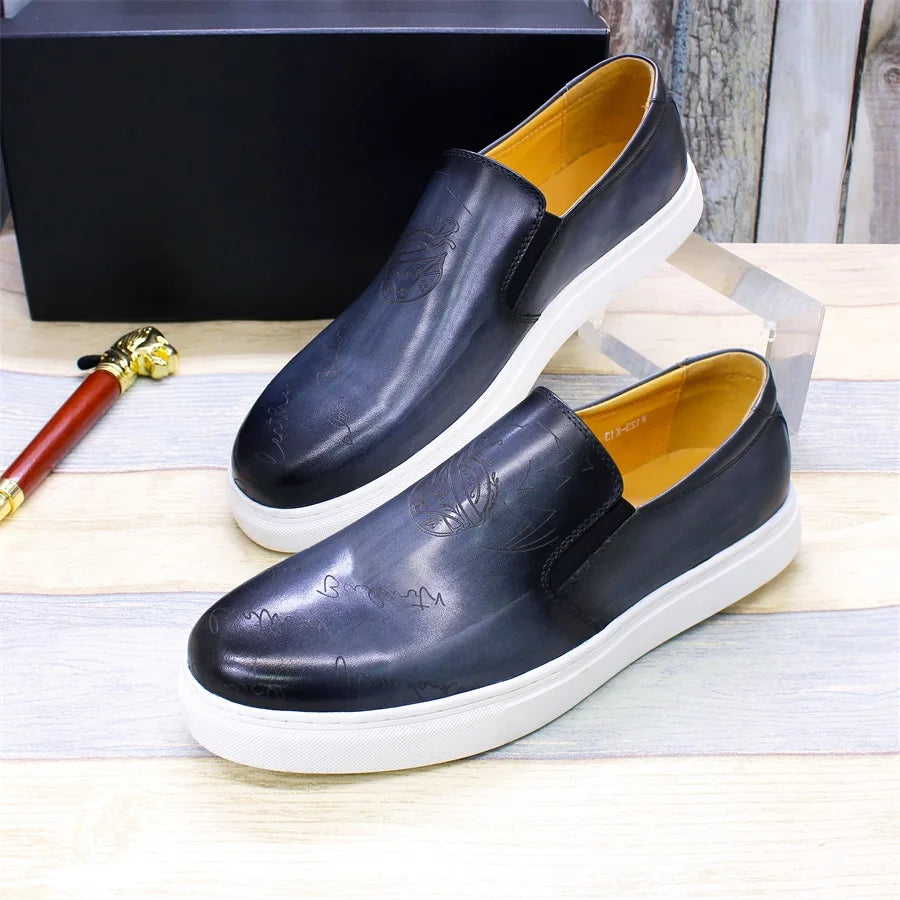 Genuine Leather Casual Men's Shoes High-grade Handmade Fashion Comfortable Leather Shoes Daily Dating Loafers Formal Party Shoes