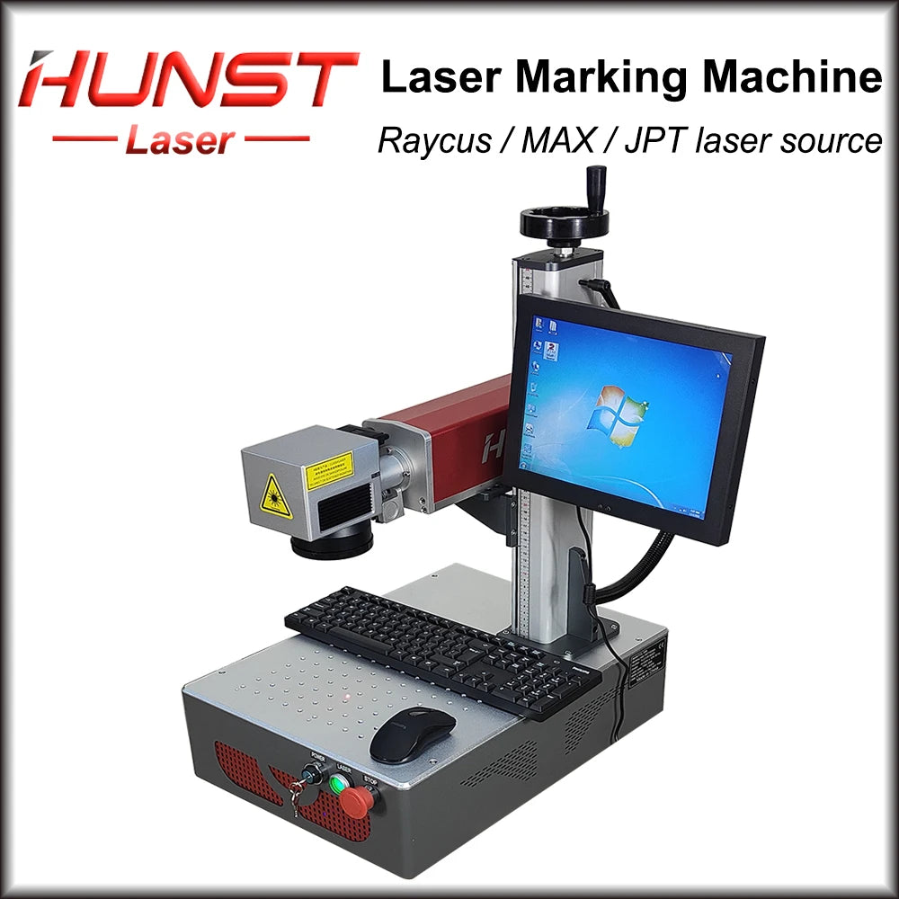 Hunst 30w 50w Fiber Laser Marking Machine Equipped With A PC Computer For Laser Engraving On Metal, Gold And Silver Jewelry