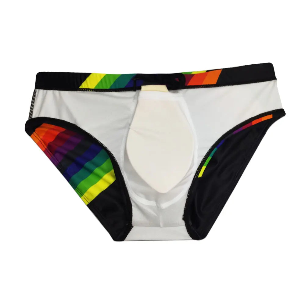 Men's Swim suit Wear Briefs Swimming Push-Up Sexy Bikini Swimsuit Beach Short rainBow Surfing trunks men bathing suit  swimwear