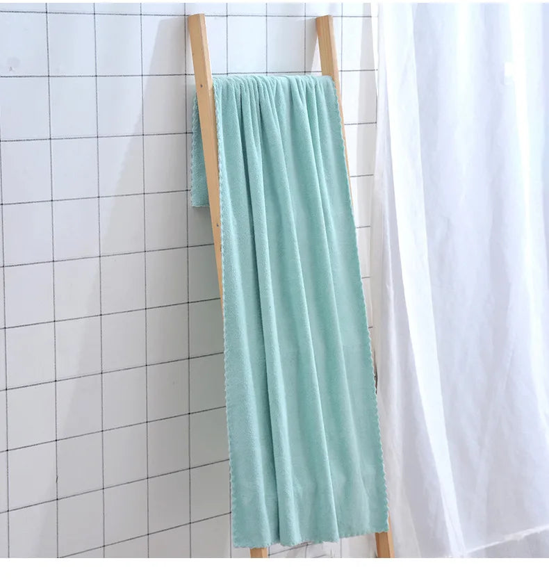 Cotton Bath Towels for Adults, 70x140cm 35x75cm 2pcs, High Absorbent Soft Bath Towel + Face Towels, Luxury Super Large Towel Set